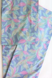 きもの日傘　水色紬着物