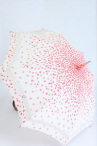 きもの日傘　紅葉柄着物　斜め正面から見た