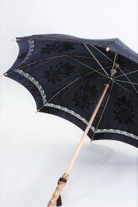 きもの日傘　大島紬　斜めから見た