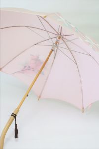 きもの日傘　訪問着　斜めから見た