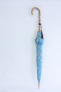 きもの日傘　水色小紋きもの　出来上がり