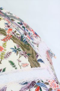 きもの日傘　オリエンタル花柄きもの　レース部分
