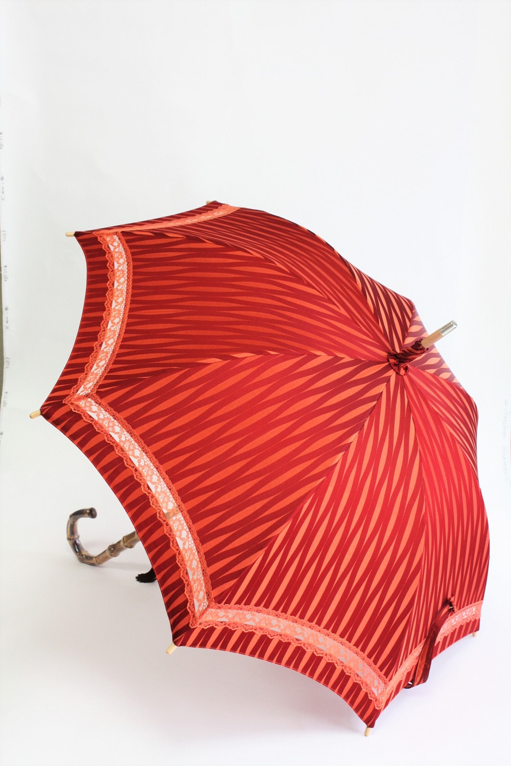 着物リメイク日傘 総絞りの羽織 - 傘・日傘